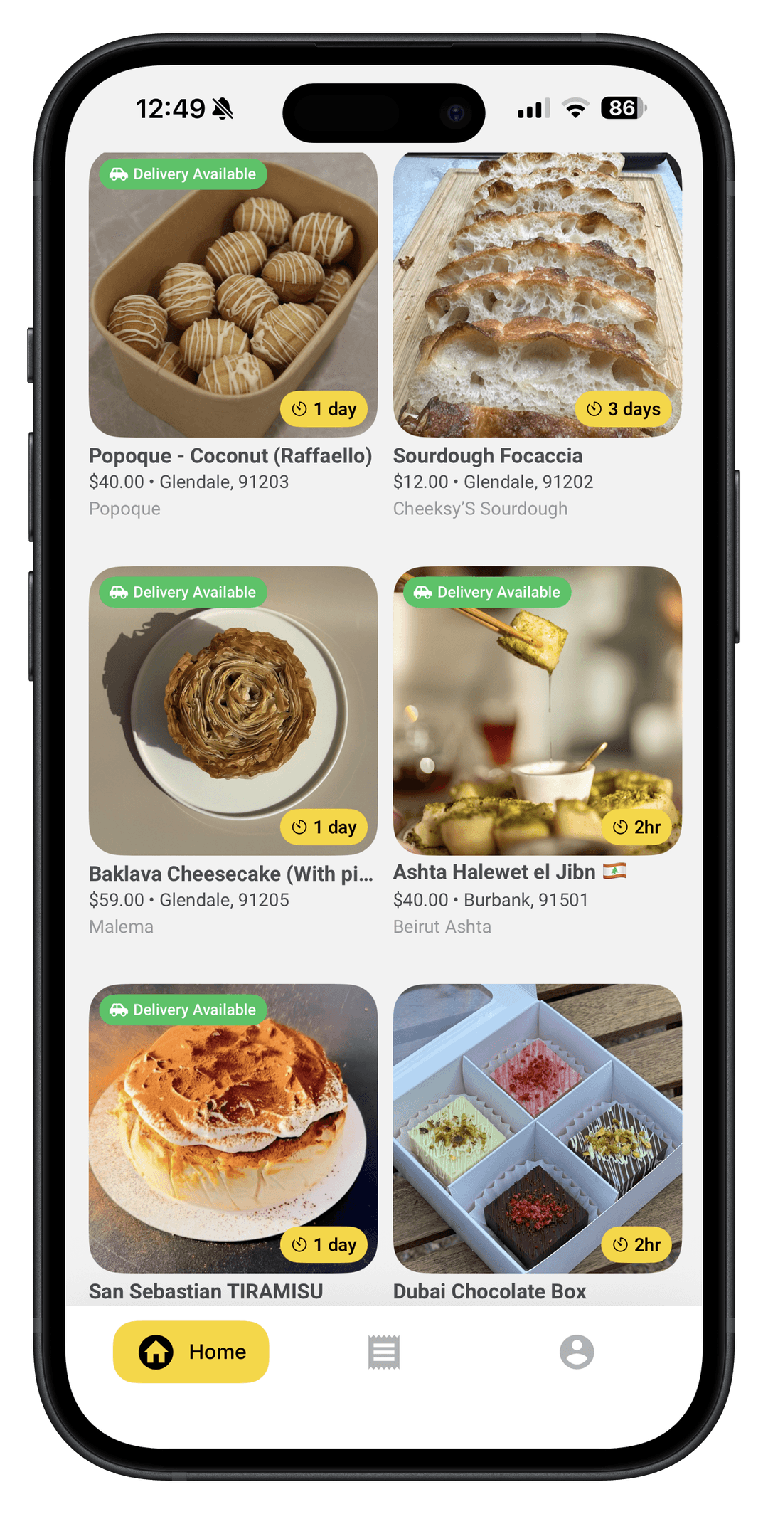 Browse homemade meals on HomeFoods